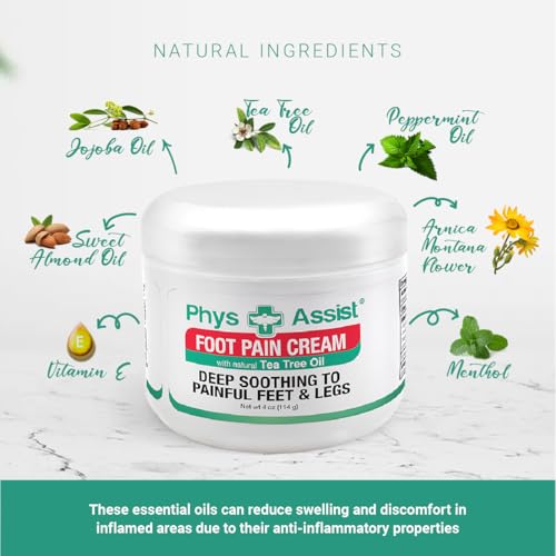 PhysAssist Soothing Foot Cream to Feet and Legs. 4 oz Jar