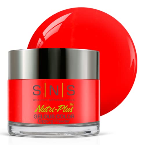 SNS Nail Dip Powder, Gelous Color Dipping Powder - Machu Picchu (Red) - Long-Lasting Dip Nail Color Dip Nail Color Lasts 14 Days - Low Odor & No UV Lamp Needed - 1 Oz