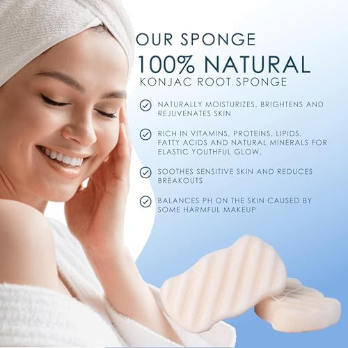 Konjac Body Sponge (2 Pack) | 100% Natural & Microplastic Free | Non-Toxic | Biodegradable | Eco-Friendly | Plastic Free Packaging