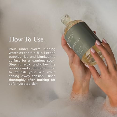 Deep Steep Bubble Bath, Lavender Chamomile, 17 oz – Soothing Soak with Shea Butter, Argan Oil, Aloe Vera & Coconut Oil – Vegan, Sulfate-Free, PH-Balanced Clean Beauty