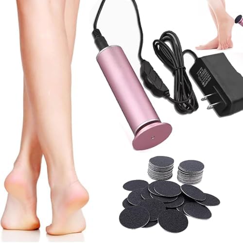 Dermave Electric Foot Callus Remover,Electric Callus Remover for Feet,with 60pcs Sanding Disc,Electric Speed Adjustable Foot File for Dead Skin Cracked Skin Calluses for Men and Women, Pink