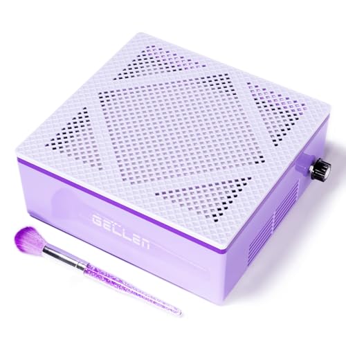 Gellen Nail Dust Collector with Reusable Filter, Professional 60w Nail Vacuum Cleaner for Acrylic Nails, Low Noise Nail Dust Vacuum Cleaner for Home Salon, Manicure Fan Dust Collector