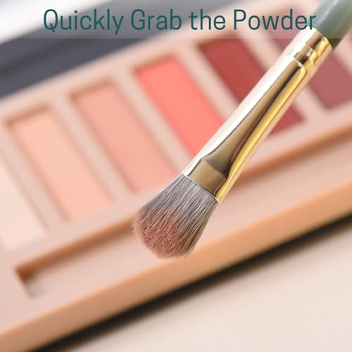 Eyeshadow Makeup Brushes Set with Case 5 PCS Soft Synthetic Hairs Eye Makeup Brushes for Blending Eyebrow Eyeliner Eyeshadow （Green）