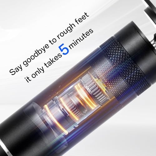 FSA&HSA Eligible Electric Foot Callus Remover with 60pcs Sandpaper Discs, Professional 1200RPM Aluminum Callus Remover for Feet, Stepless Speed Control Foot File for Dead Skin (Black)