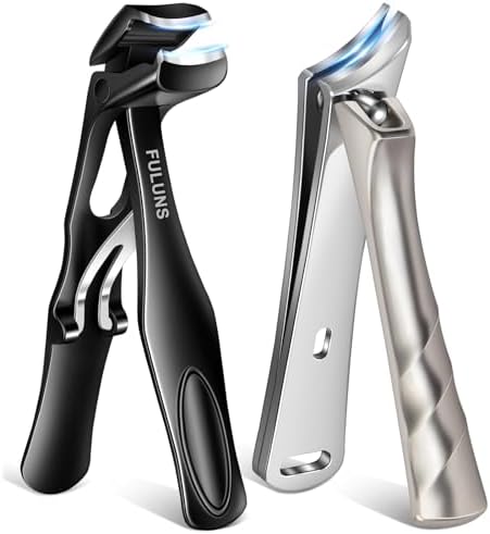 Nail Clippers for Seniors Thick Nails, Slanted Curved Ingrown Toenail Clippers Angled Head Large Toe Nail Clippers for Men Thick Toenails with Wide Jaw Opening Nail Cutter