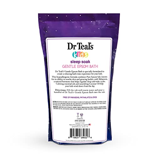 Dr Teal's Kids Gentle Epsom Salt, Sleep Soak with Melatonin & Essential Oil Blend, 2 lbs (Pack of 3)