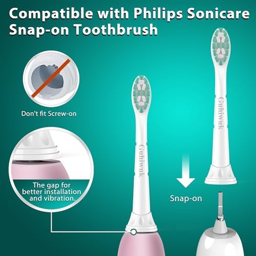 Designed for Philips Sonicare Replacement Heads, Replacement Brush Heads Compatible with Phillips Sonicare Click-on Sonic Electric Toothbrush, 10 Pack