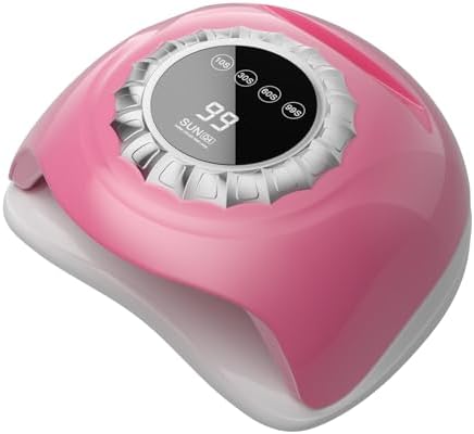 Pink UV LED Nail Lamp – Elegant Touch Screen Nail Dryer with 4 Timer Settings, Detachable Base & Dual Light Beads for Quick Gel Polish Curing – Salon-Quality Manicure at Home