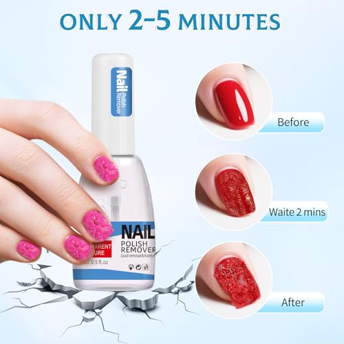Gel Nail Polish Remover, Quickly Gel Remover with Latex Tape Peel Off Liquid and Manicure Tools, Easy Gel Polish Remover in 2-5 minutes, No Damage to Nails