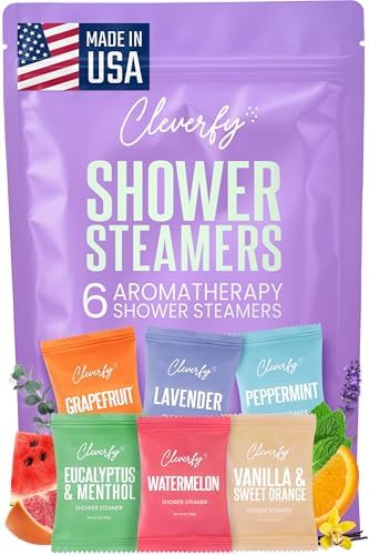 Cleverfy Shower Steamers Aromatherapy for Women and Men – Self-Care Shower Bombs for Stress Relief and Relaxation – 6 Tablets