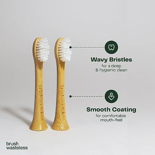 Bamboo Electric Toothbrush Heads (4-Pack) | Philips Sonicare Compatible, Soft Bristles, Eco-Friendly