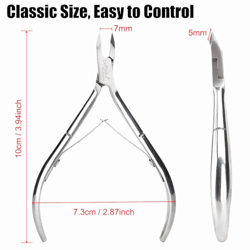 LePinko 4 Packs Upgraded Cuticle Trimmer kit, Sharp Dead Skin Clipper, Labor-saving Cuticula Remover for Fingernail Toenail, Manicure Pedicure Tool for Women Men, 5mm Jaw