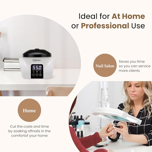 Electric Nail Soaking Bowl, Adjustable temperature，With temperature display，Gel Nail Polish Soak off Bowl, Acetone Soaking Bowl, 50% Faster Soaking, Soak & Steam Mode, Acrylic Nail Dip Powder Remover