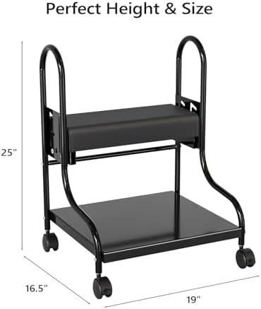 Pedicure Cart Foot Bath Trolley, Salon Nail Esthetician Trolley Cart, 3 Adjustable Height PU Cushion, Portable trolley for Foot Rest Manicure Massage, Beauty Spa Supplies, Black
