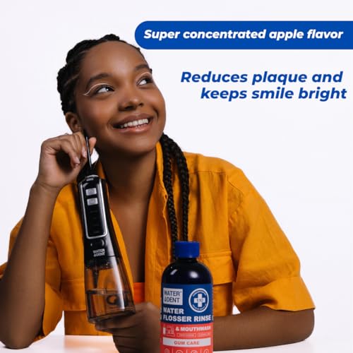 Concentrated Irrigant | Mouthwash for water flosser GUM CARE| Add to Water Flosser & Oral irrigator | Apple mint| When dilluted 16.9 fl.oz = 186 fl.oz | Alcohol Fluoride Free, Made in USA | WATER DENT