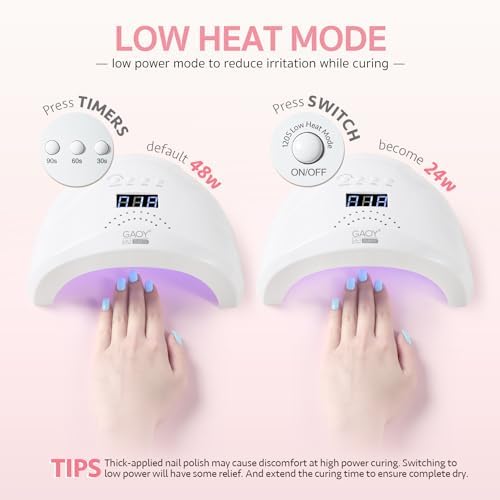 GAOY UV LED Nail Lamp, UV Light with LCD Display, Professional Nail Dryer with Automatic Sensor, 4 Timers and Sensitive Mode