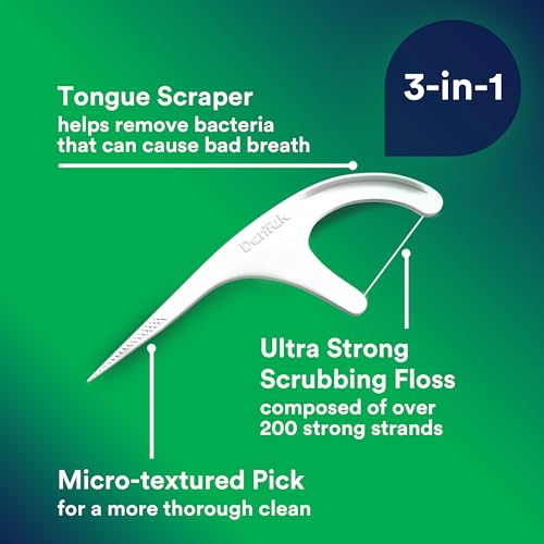 DenTek Triple Clean Advanced Clean Floss Picks, No Break & No Shred Floss, 150 Count, Pack of 3