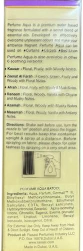 Rasasi Aqua Batool Room & Linen Mist Spray, 12.6 Ounce