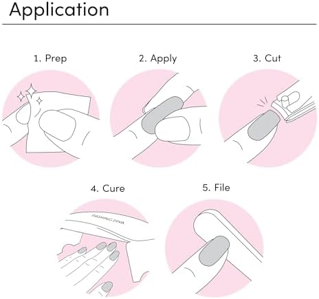 Dashing Diva Glaze Nail Starter Kit - Magenta Madness - Long Lasting, Chip Resistant, Semi-Cured Gel Nail Strips - 7-Piece Manicure Set with 32 Strips and Mini LED Lamp