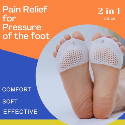 Metatarsal Pads & Toe Spacers (2 Pairs) – Ball of Foot Cushions for Women – Bunion Corrector, Metatarsalgia Relief, Neuroma Support – Soft Breathable Toe Straightener for Morton’s Toe & Foot Pain