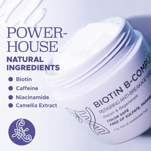 Luseta Biotin B-Complex Hair Mask for Hair Growth & Strengthener 16.9 Oz Deep Conditioning for Thinning Damaged Hair with Argan Caffein Oil