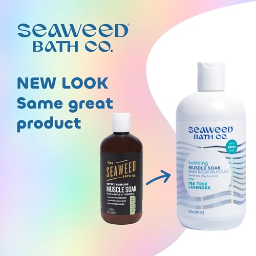 Seaweed Bath Co. Bubbling Muscle Soak, Tea Tree Lavender Scent, 12 Ounce, Sustainably Harvested Seaweed, French Sea Clay, Arnica