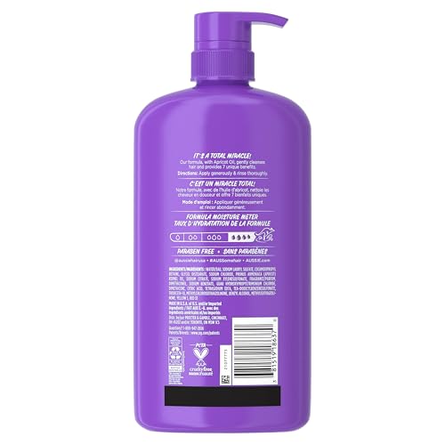 Aussie Total Miracle 7 Benefit Shampoo for Dry, Damaged Hair of All Types, Paraben-Free, 30.4 fl oz, 4-Pack