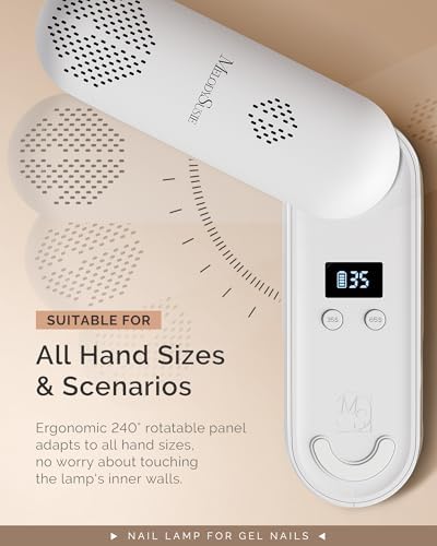 MelodySusie Plus20F Cordless UV Nail Lamp, Innovative UV Protection Light for Gel Nails with 2 Timers & LED Display,Rechargeable Nail Art Tools for Manicure Fast Curing Gel Polish at Salon & Home