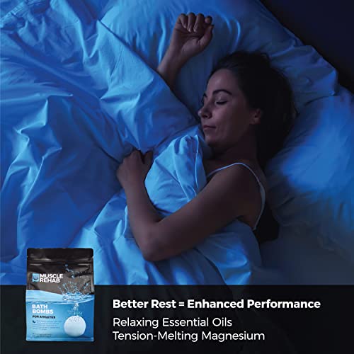 Epsom Salt Bath Bombs with Arnica – Muscle Recovery Bath Soak for Aches & Tension Using Clary Sage, Vetiver & Eucalyptus – Magnesium Bath Bombs | Transdermal Bath Soak for Muscle Pain, 4 Bombs