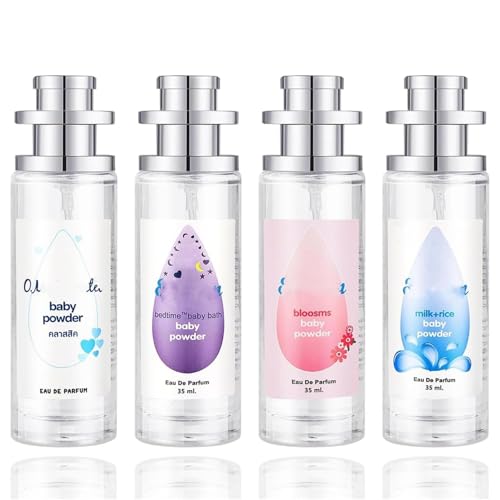 Elyven Baby Powder Perfume, Elyven Fresh Scent Perfumes Fragrance Body, Baby-Soft Perfume Spray, An Eau De Parfum, 35ml (4PCS)