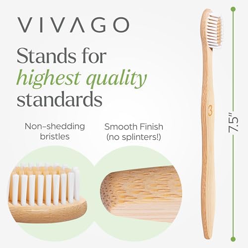 Bamboo Toothbrushes Bulk Soft Bristles (50 Pack) - Eco-Friendly, Natural Wooden Toothbrush