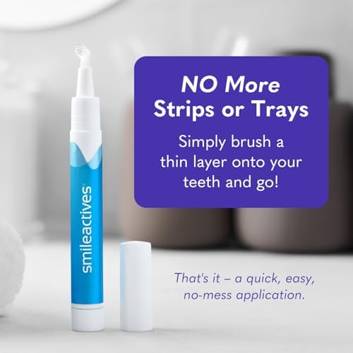 Smileactives Teeth Whitening Pen for White Smile, Fast Tooth Whitener and Stain Remover with Precision Brush Tip, Dental Quality Whitening Gel, Travel Pen, Easy to Use, Vanilla Mint Flavor, 2 Pack
