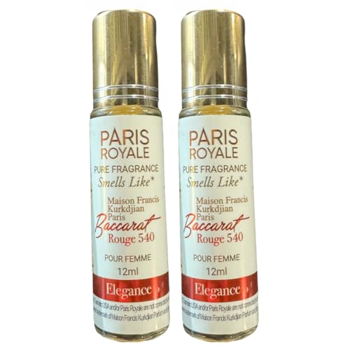 Perfume smells like Baccarat Rouge 540 Parfum Roll On Oil 12ml for Women (Pack of 2)