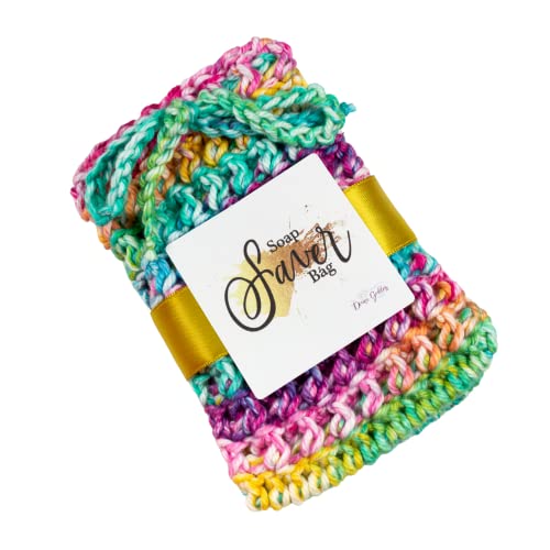 Rainbow Soap On A Rope Pouch For Shower - Cotton Soap Exfoliating Bag - Bathing Accessories For Women - 1 Pack