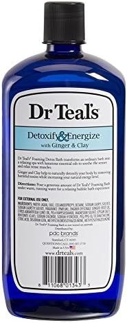 Dr. Teal's Ginger & Clay Foaming Bath Gift Set (2 Pack, 34oz Ea.) - Detoxify & Energize Ginger & Clay Blended with Pure Epsom Salt - Essential Oils Remove Toxins & Relieve Daily Stress