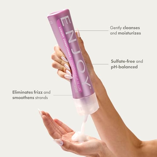 Enjoy Luxury Conditioner- Eliminates Frizz Cleansing Moisturizing Smoothing - Sulfate Free For Thick Coarse or Curly Hair (10.1 Fl Oz)