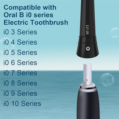 8PCS iO Replacement Heads Compatible with Oral B IO 2/3/4/5/6/7/8/9/10 Series Electric Toothbrush,Compatible with Oral B io Series Toothbrush Heads with Medium Bristles,Black