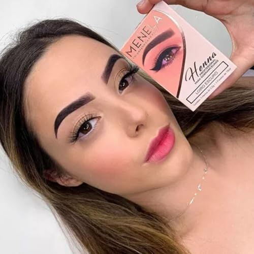 Eyebrow Henna Tint Kit - Light Brown Brow Color with Bamboo Extract - Natural Look, Easy Application - 2.5g Henna + 15ml Fixer - Ammonia-Free, Vegan, Cruelty-Free