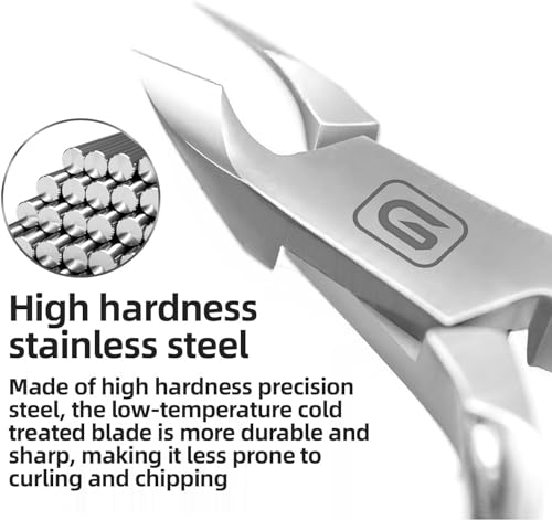 Cuticle Trimmer 3/4 Jaw Extremely Sharp Cuticle Nippers Scissors Stainless Steel Clippers Cutter Remover for Pedicure Manicure Nail Tool with Cuticle Pusher