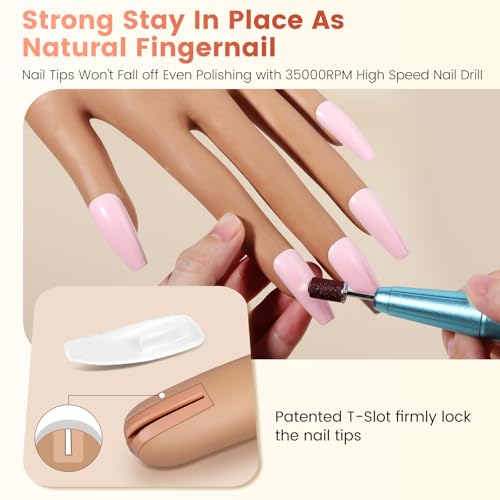 Practice Hand for Acrylic Nails: Nail Tips Won't Fall off From Fake Nail Practice Hand - Flexible Nail Mannequin Hand Practice for Beginners