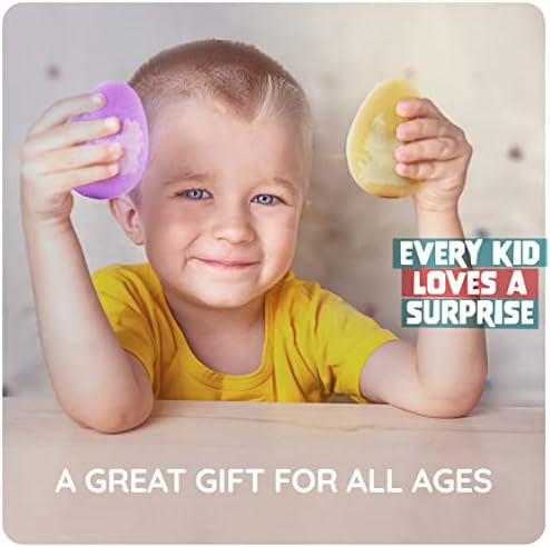 Dan&Darci Dino Egg Bath Bombs for Kids - Kid Baths Bomb with Surprise Inside - Dinosaur Toys Gift for Boys and Girls Ages 6 7 8 Years Old Gifts - Fun Educational Toy Fizzy - Basket Stuffers