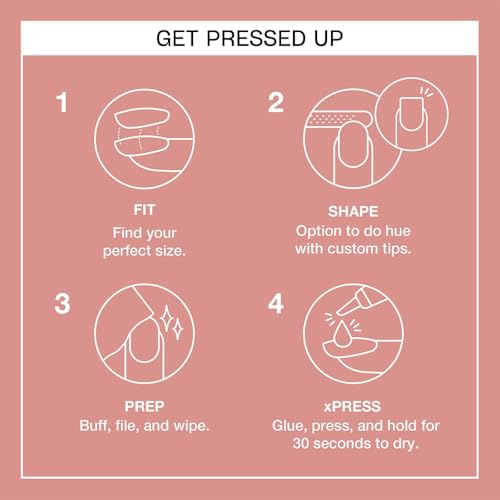 OPI xPRESS/ON Press on Nails | Short Round Classic, Long Almond & Coffin Shape Press-On Professional Nail Art Kit