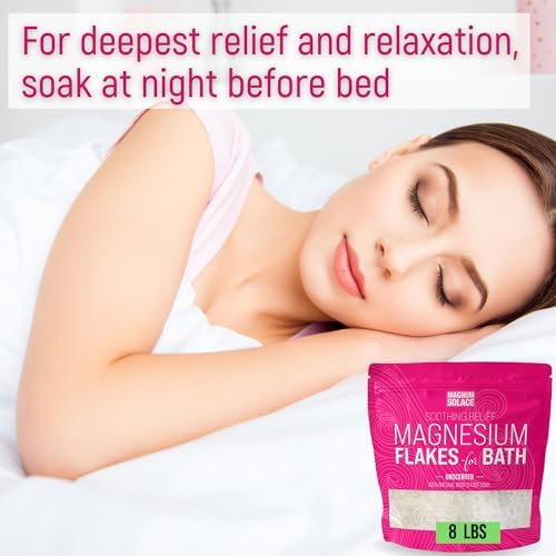 Magnesium Flakes for Bath - Magnesium Chloride Flakes Organic Pure - Unscented, 8 LBS
