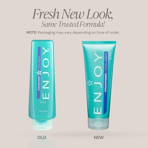 ENJOY Straightener, 8 Oz. - Hair Styling Cream, For All Hair Types, Straighten and Control, Soft and Smooth, Curly Hair Products