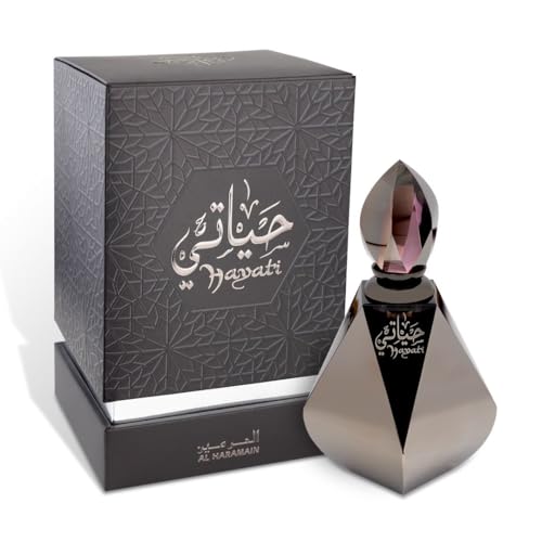 Al Haramain Hayati for Unisex - 0.4 oz Concentrated Perfume Oil - Arabian Perfume for Women and Men - Long Lasting Amber, Musk & Woody Fragrance - Arabic Perfume