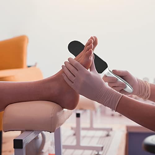 Flutesan 120 Pcs Stainless Steel Foot File Replacement Pads 120 Grit 180 Grit Pedicure Refill Pads Coarse Fine Pedicure File Refills Foot Rasp with Removable Glue for Callus Dead Skin, Black