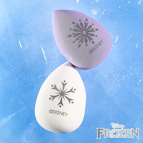 Disney Frozen 7PC Premium Makeup Brush & Blender Set, All-over, Highlighter, Concealer, and Eyeshadow Brush, 2 Beauty Blender Sponges for women and girls by Belle Maison