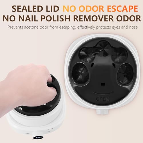 Nail Soaking Bowl Adjustable Temperature, Electric Soak off Bowl Manicure Bowls Nail Polish Remover Machine for Acrylic Nails Dip Gel Removal, with Color Cuticle Pusher