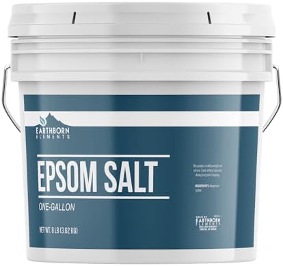 Earthborn Elements Epsom Salt (1 Gallon), Resealable Bucket, Magnesium Sulfate Soaking Solution, All-Natural