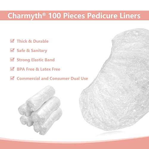 Pedi Guard Bath Liners 100 Count Disposable Pedicure Liners, Spa Footsie Clear Pedi Guard Bath Liners for Foot Bath Spa Massage Thick Elastic